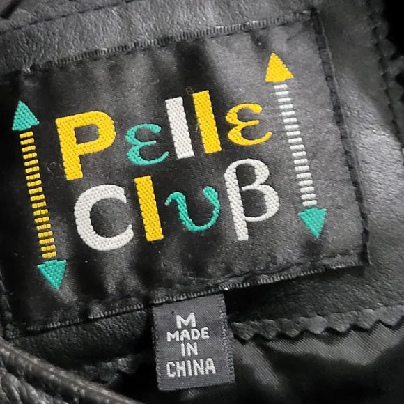 Vintage 90’s Pelle Club Hooded Black Genuine Leather Jacket M Mobwife Heavy - Picture 3 of 11